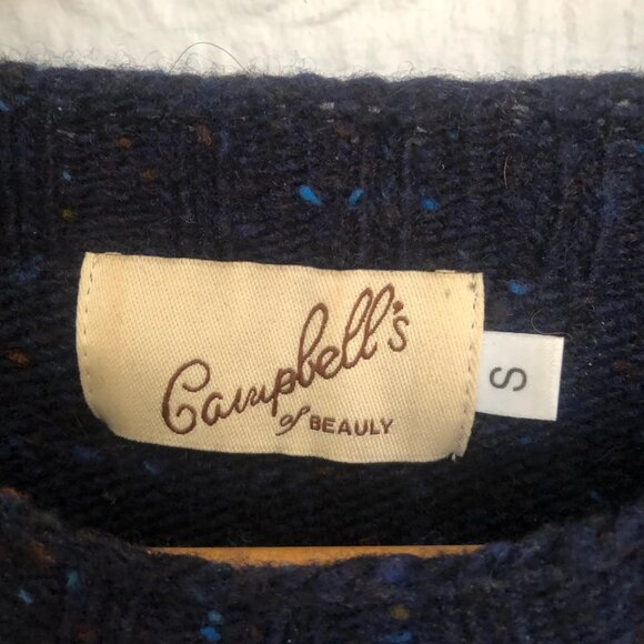 Like new - Donegal wool Scottish Navy sweater Jumper Harley of Scotland - Picture 2 of 3